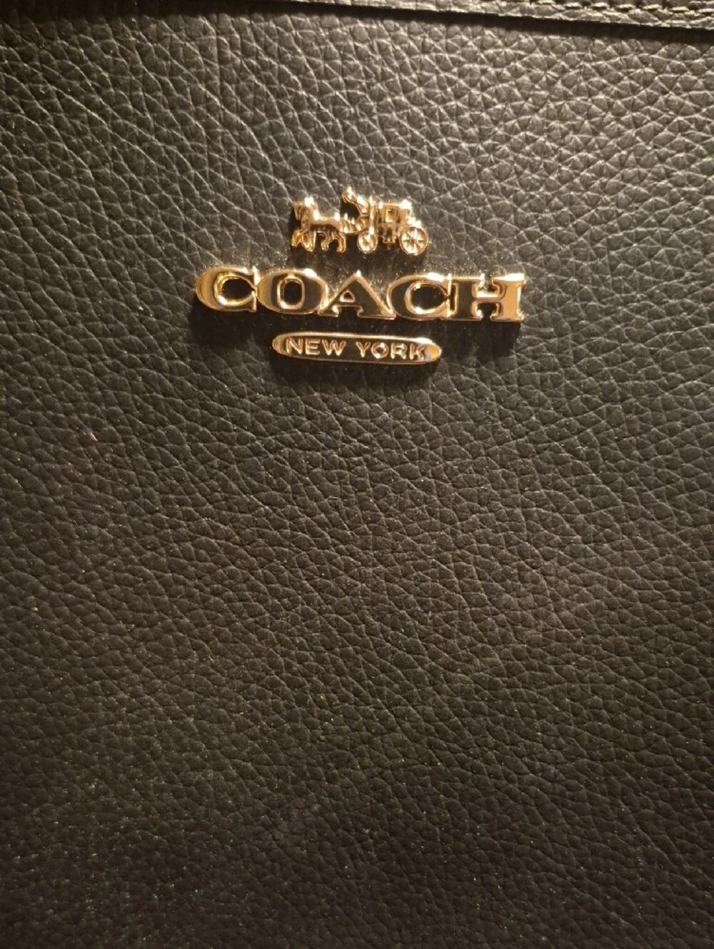 Coach Black Pebbled Leather Travel Dopp Kit with Gold Logo